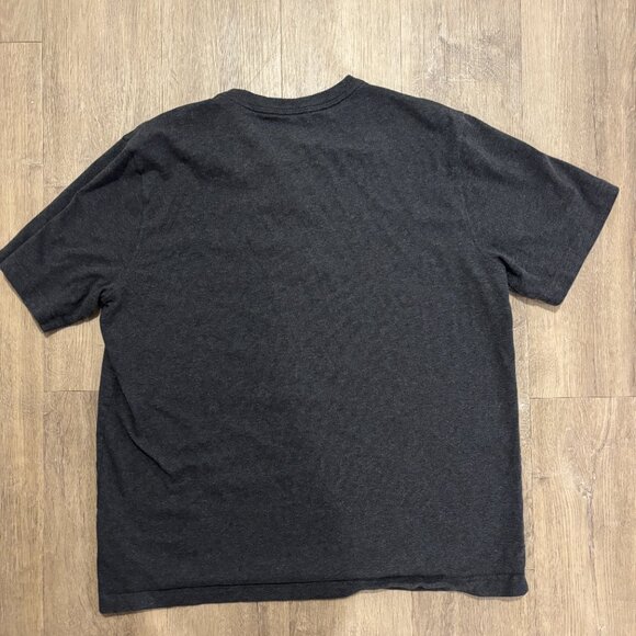 Lands' End - Short Sleeve Super-T Henley Shirt, Dark Charcoal Heather - Picture 4 of 4